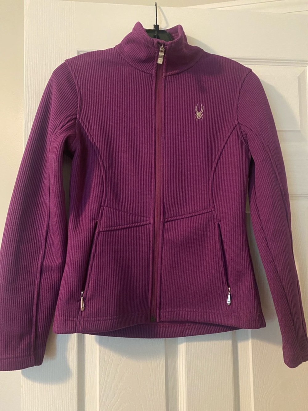 Spyder Women's Ribbed Full-Zip Jacket in Plum
